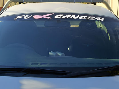 F*ck Cancer Car Banner Decal Windscreen Sticker Breast Prostate Skin Colon — colour options