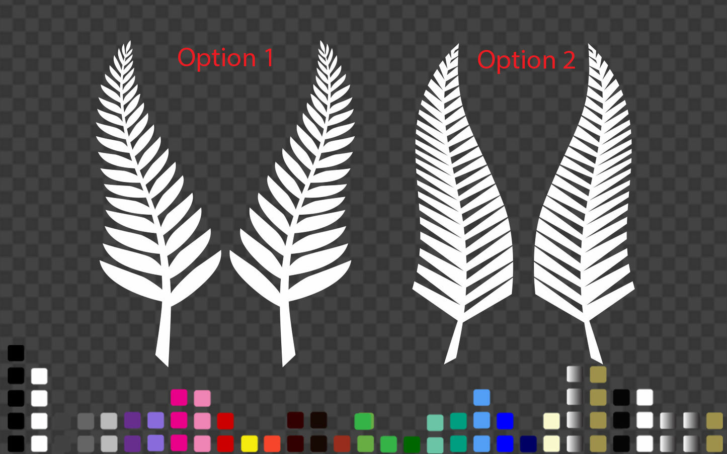 Pair Silver Fern Stickers Decals New Zealand NZ Car Boat Window Wall Door Tattoo — size guide