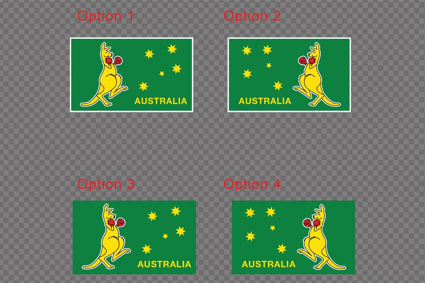 Boxing Kangaroo flag Car Sticker Decal Australia Day flag Spirit Symbol Identity — shown applied