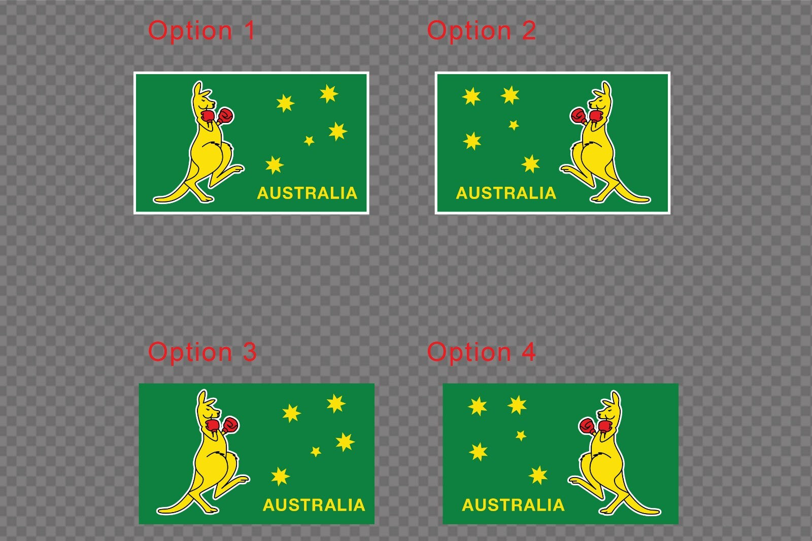 Boxing Kangaroo flag Car Sticker Decal Australia Day flag Spirit Symbol Identity — shown applied