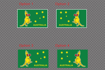 Boxing Kangaroo flag Car Sticker Decal Australia Day flag Spirit Symbol Identity — shown applied