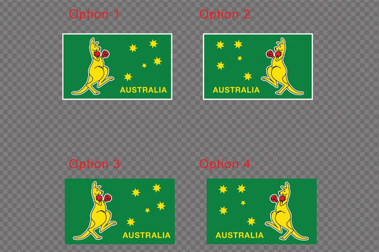Boxing Kangaroo flag Car Sticker Decal Australia Day flag Spirit Symbol Identity — shown applied