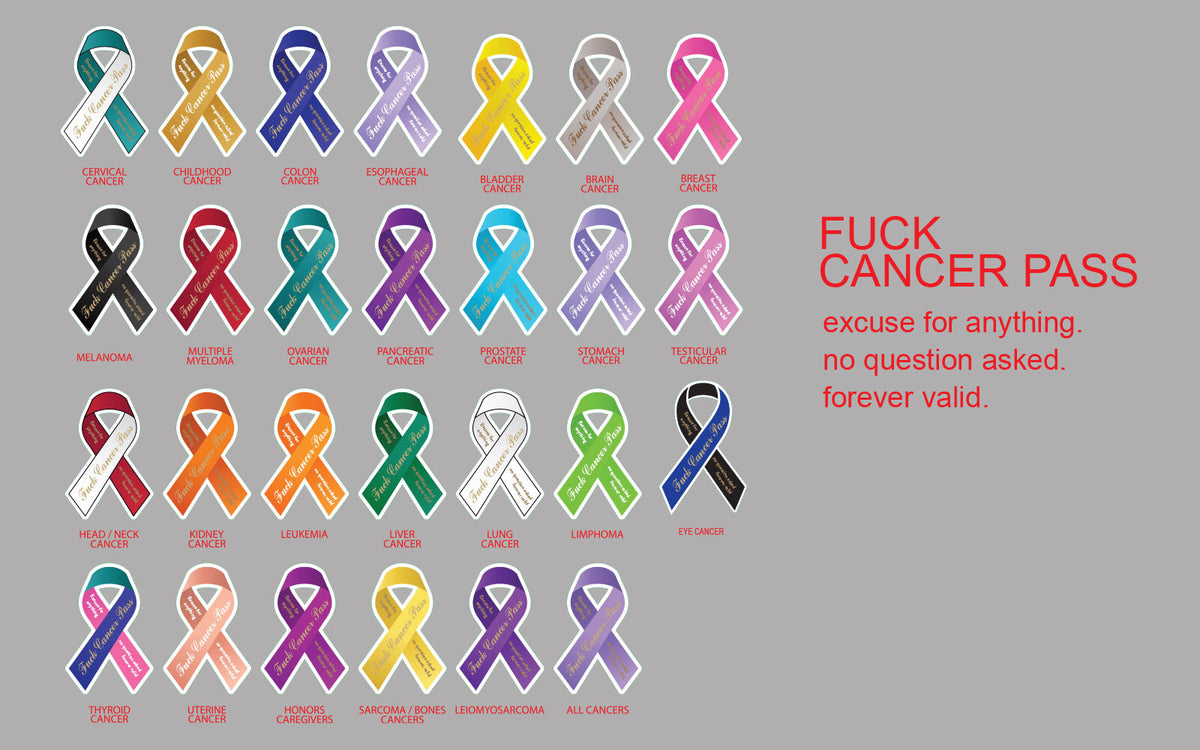 Cancer Pass Ribbon Decal Sticker Humour Survivor Support Car Laptop — product photo