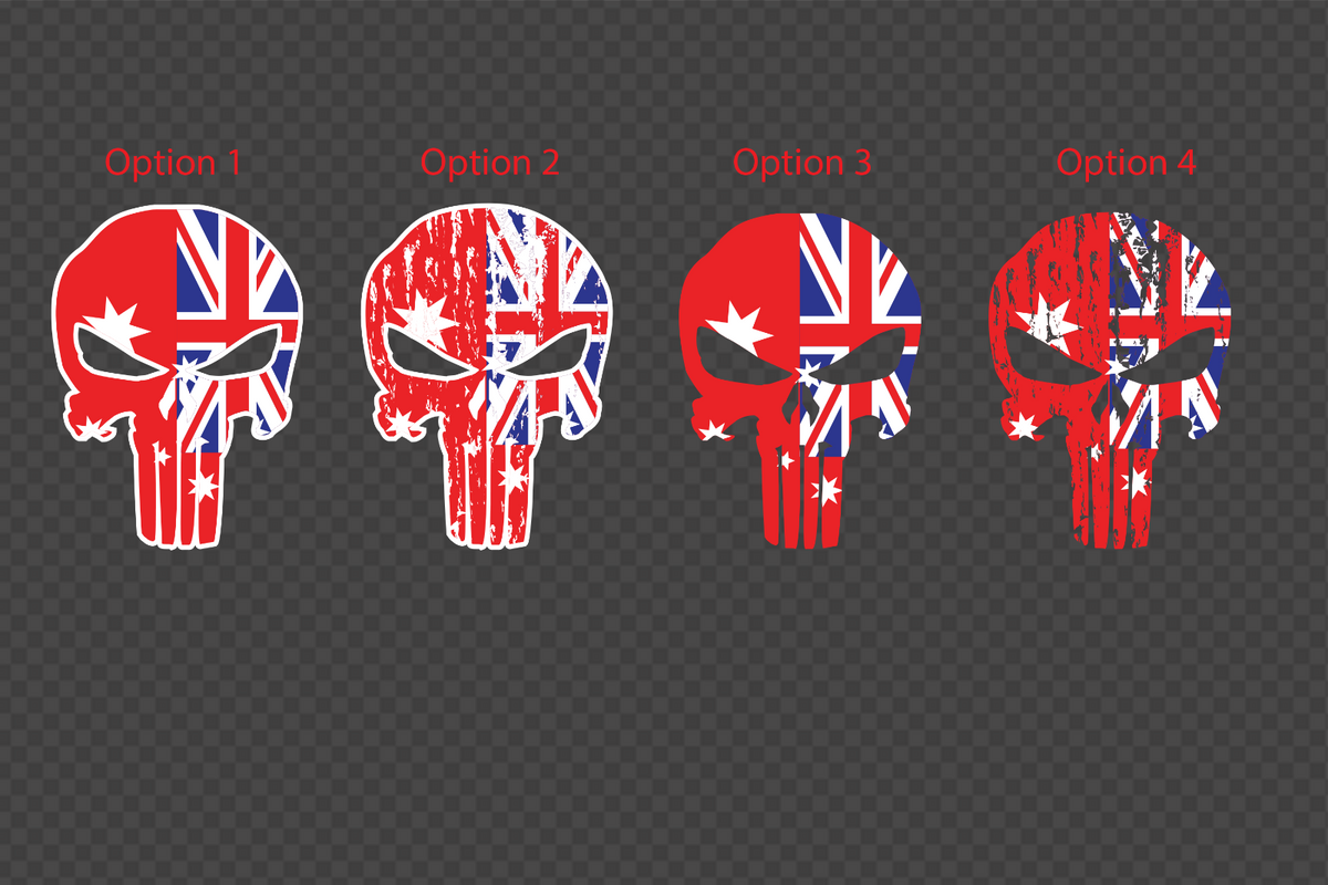 Punisher Skull RED Ensign Royal Australian Navy Decal Vinyl Sticker Australia by OZ DECO