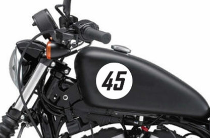 2x Track Car Roundel Round Race Racing Number Door Decal Sticker 3-58cm — close-up detail