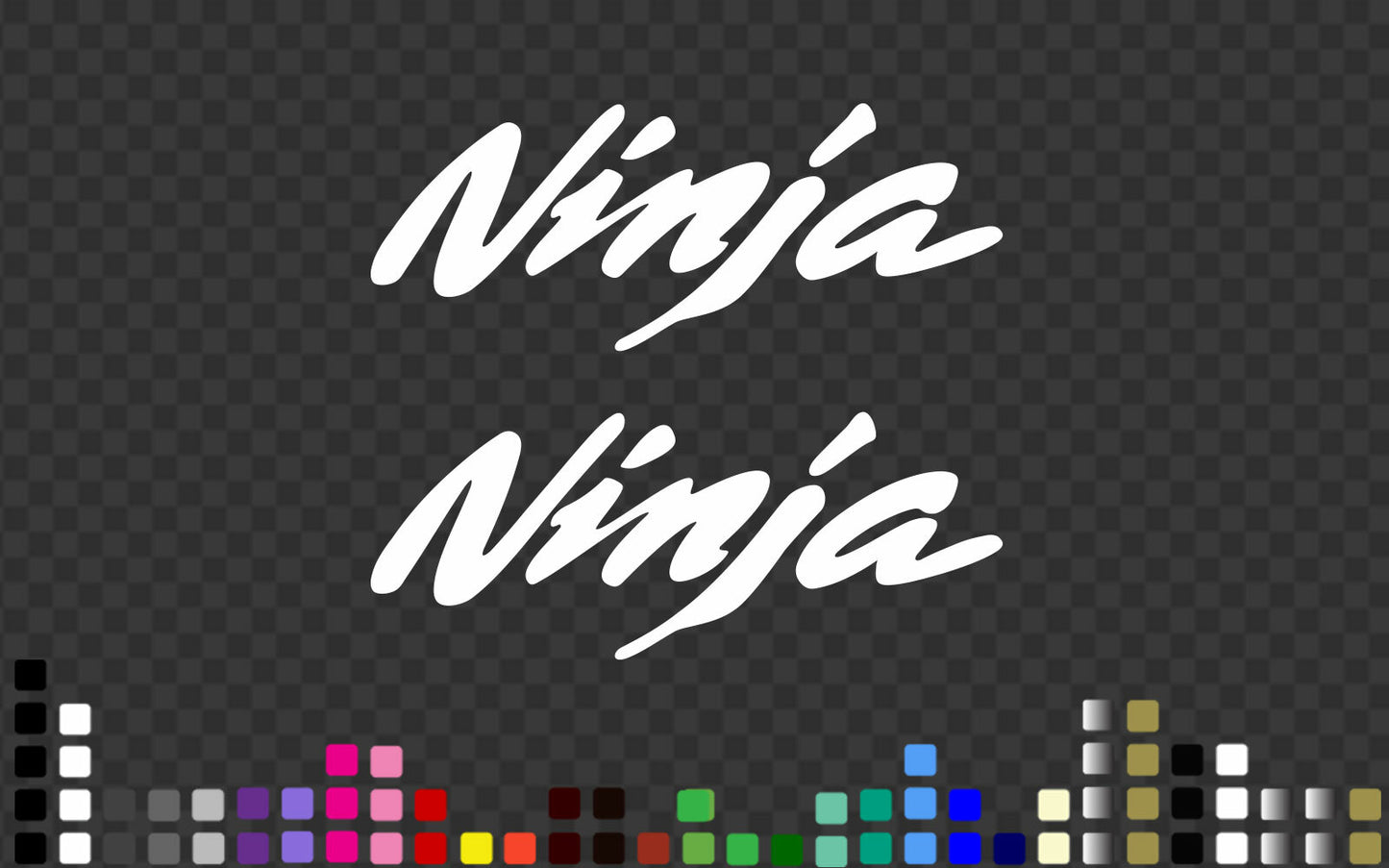2 x Kawasaki Ninja Stickers Vinyl Decals Decal Motorbike Bike Select Size Colour — product photo