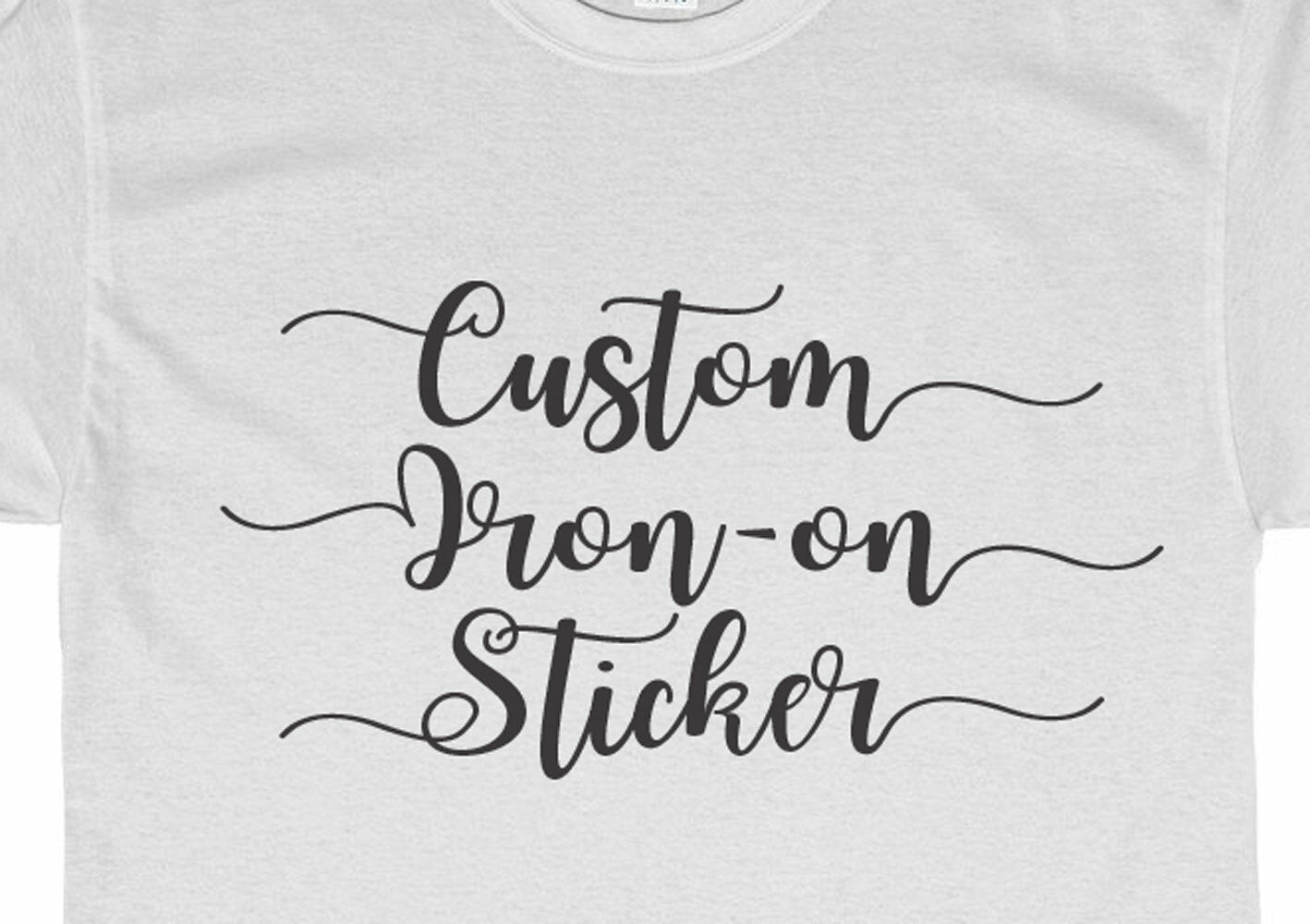 Custom Iron on Sticker Heat Transfer Glitter Rose Name Slogan Wedding Favour — product photo