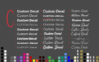Personalised Vinyl Decals - Custom Name & Text Stickers for Cars, Boats ,Shop — colour options