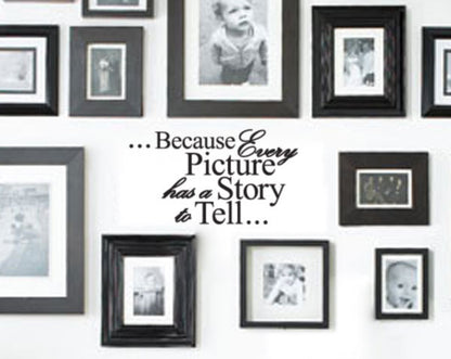 Every Picture Tells a Story Quote Lettering Wall Decal Removable — product photo