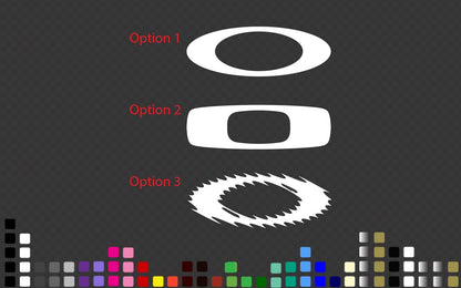 Oakley "O" Decal Sticker Vinyl Decal Car Golf Snowboard Helmet Wall Decal — product photo