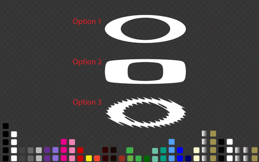 Oakley "O" Decal Sticker Vinyl Decal Car Golf Snowboard Helmet Wall Decal — product photo