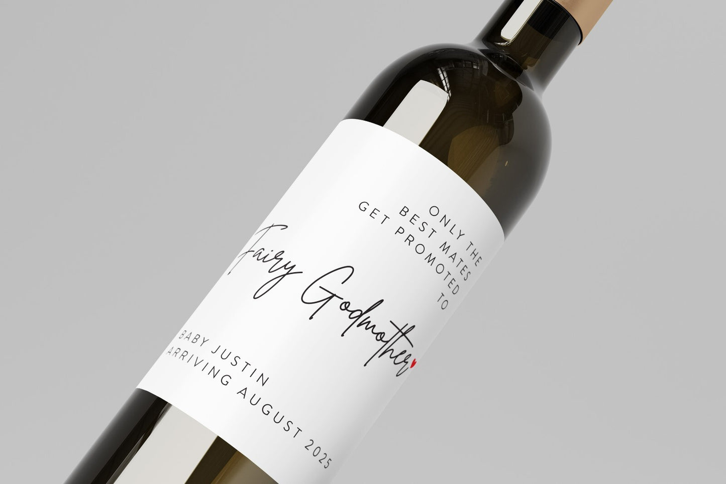 2x THE BEST MATES GET PROMOTED TO Fairy Godmother Aussie Pregnancy Wine Label — product photo