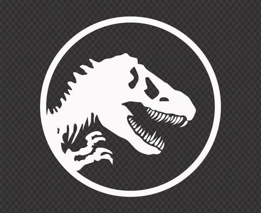 Jurassic Park T-Rex Dinosaur Tyrannosaur Car Laptop Glass Vinyl Sticker Decal — shown applied