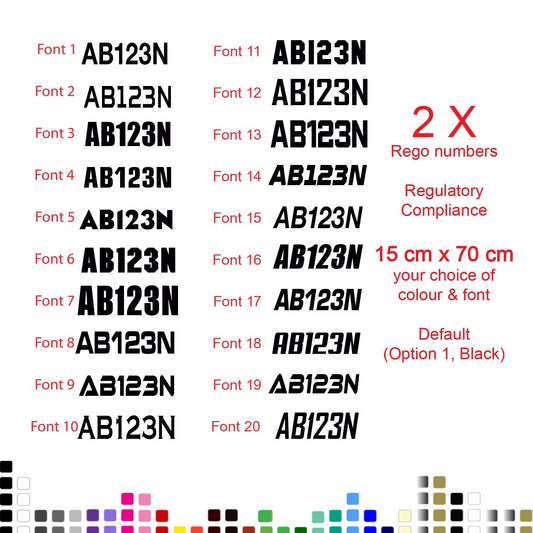 Custom Boat Rego Number Decal — product photo