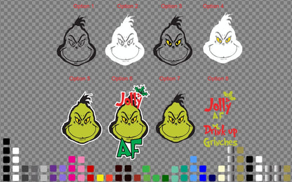 Grinch Face Dr. Seuss Vinyl Decal Sticker Car Wine Glass Christmas Xmas by OZ DECO