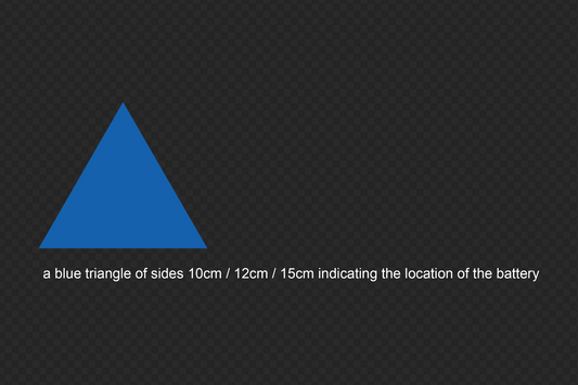 Blue Triangle 150mm Battery Location Sticker Decal CAMS Approved Size Rally Race by OZ DECO