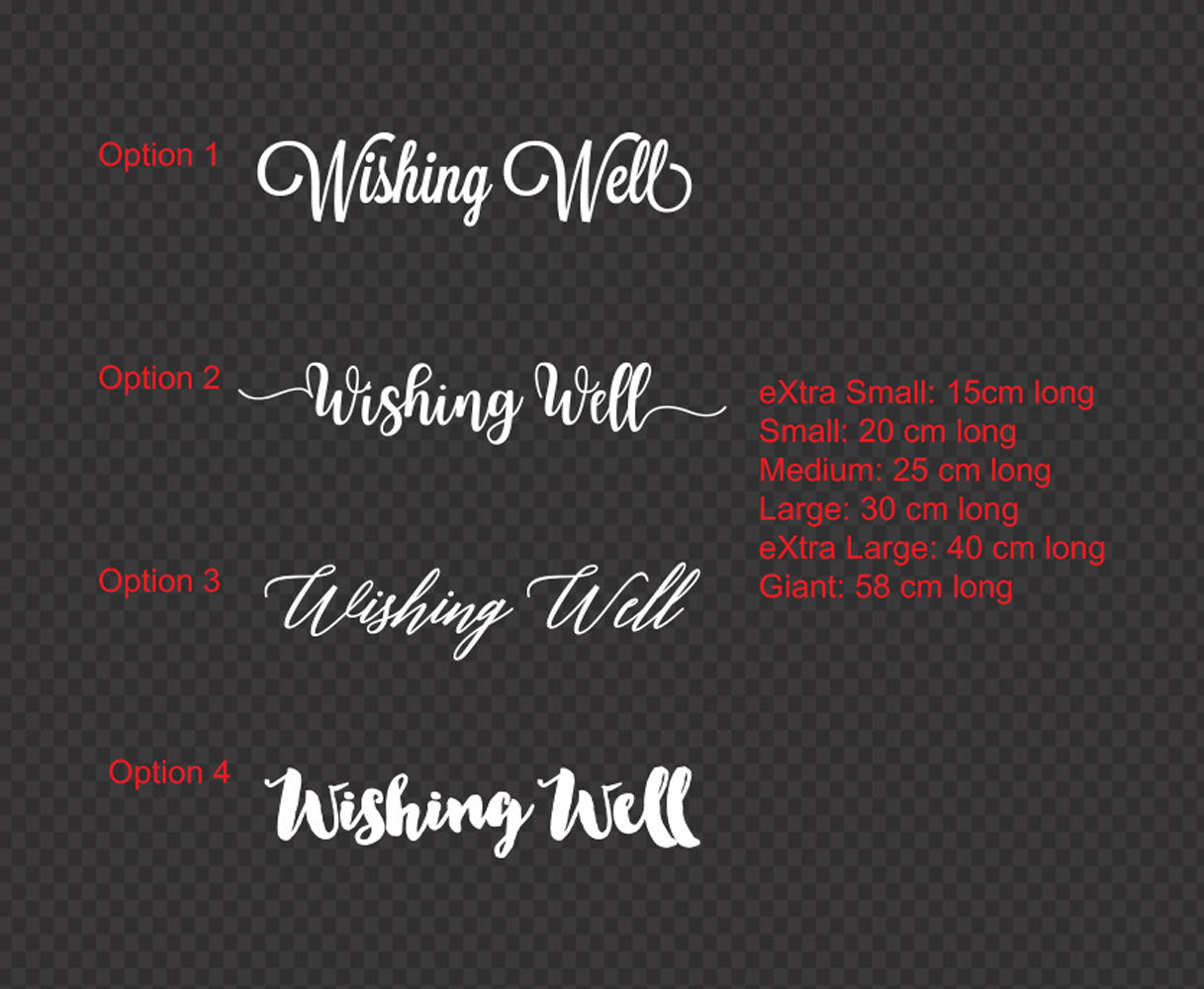 "Wishing Well" Wedding Engagement Christening Anniversary Sign Decal Sticker — product photo
