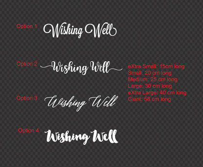 "Wishing Well" Wedding Engagement Christening Anniversary Sign Decal Sticker — product photo