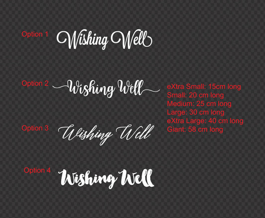 "Wishing Well" Wedding Engagement Christening Anniversary Sign Decal Sticker — product photo