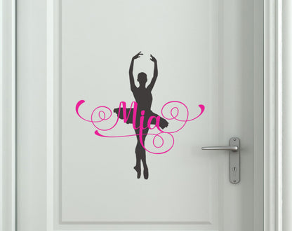 Custom Ballerina Ballet Name Door Sticker Decal — product photo
