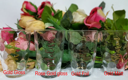 Personalised Wine Glass Champagne Flute Name Decal Wedding — shown applied