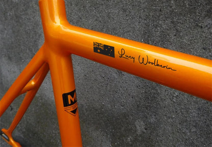2x Custom Cyclist Name Flag Decal Bike Helmet Frame Sticker — product photo