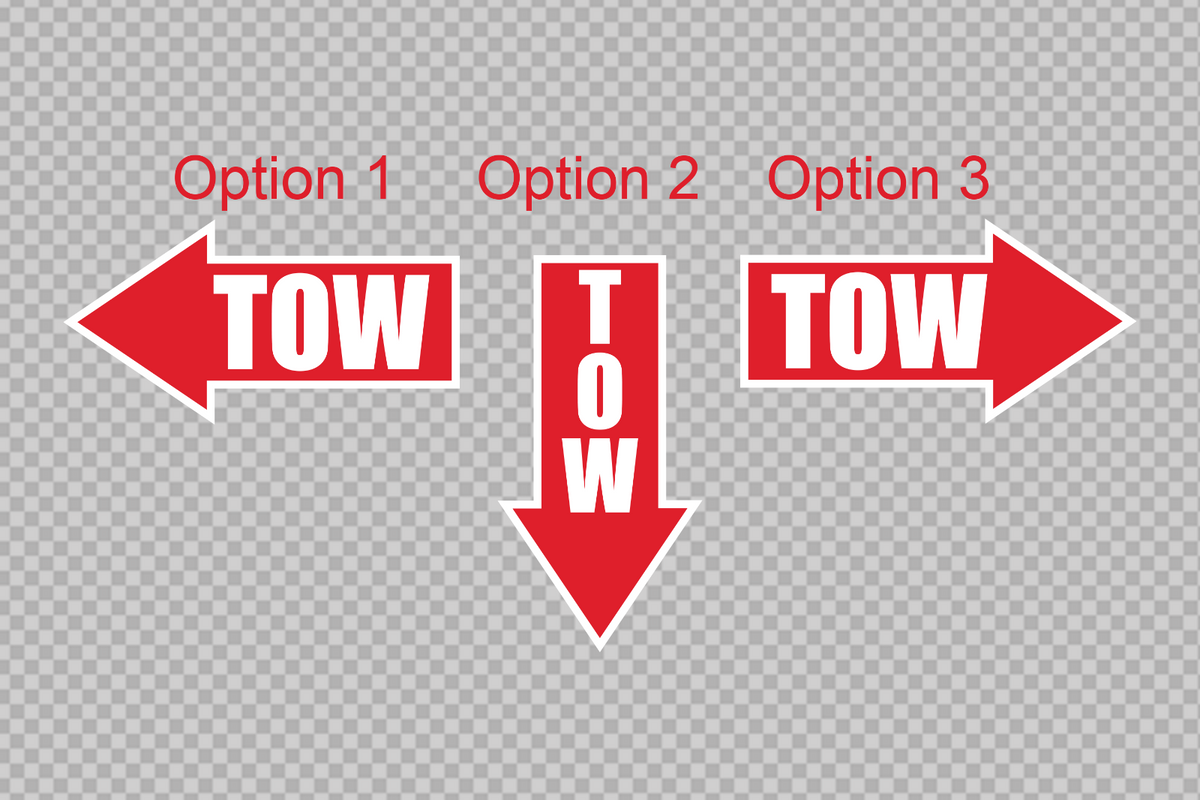 CAMS Approved Tow Point Arrow Decal 10x5cm Rally Drift Motorsport by OZ DECO