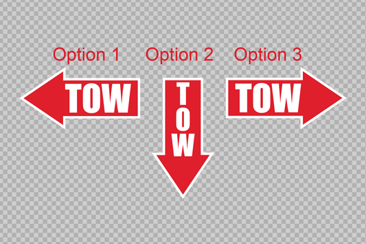 CAMS Approved Tow Point Arrow Decal 10x5cm Rally Drift Motorsport by OZ DECO
