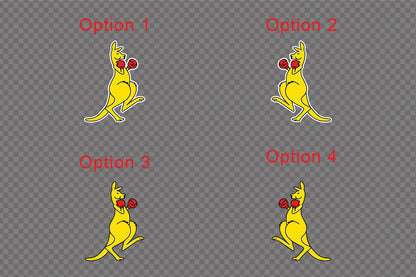 Boxing Kangaroo Decal Sticker Aussie Green Gold Car Ute 4x4 — product photo