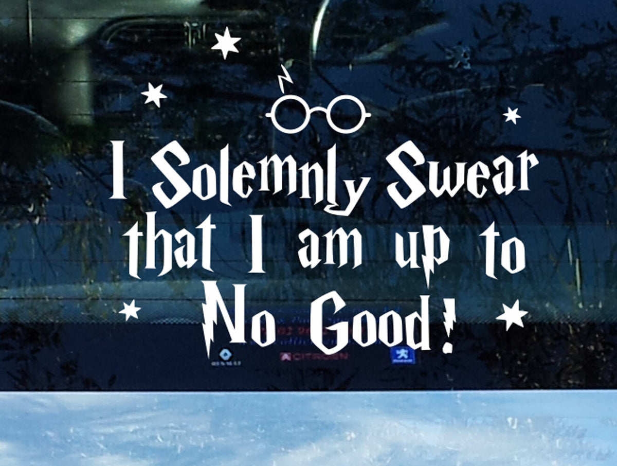 Harry Potter I Solemnly Swear That I Am Up To No Good Car Wall Decal Sticker — shown applied