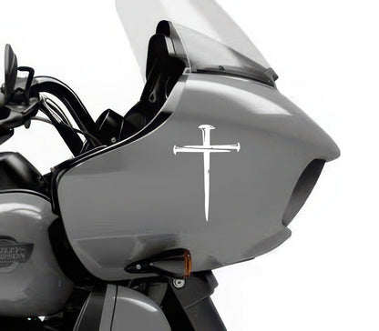 Cross Vinyl Decal Sticker — shown applied