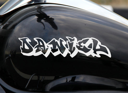 Graffiti Name Words Car Bike Boat Wall Door Shop Sticker Custom Decal 5~200cm — shown applied