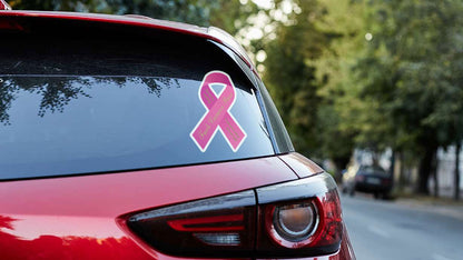 Cancer Pass Ribbon Decal Sticker Humour Survivor Support Car Laptop — shown applied