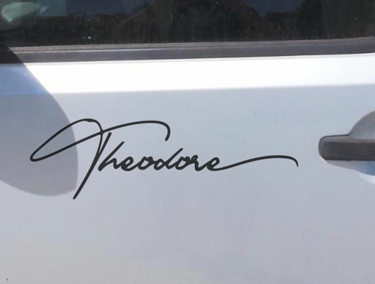 Custom Name Text Vinyl Decal Car Bike Scooter Personalised Sticker — product photo