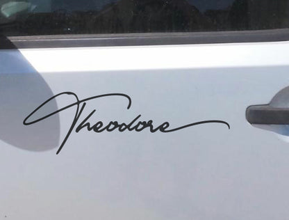 Custom Name Text Vinyl Decal Car Bike Scooter Personalised Sticker — product photo