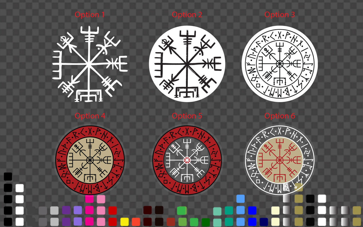 Viking VEGVISIR compass Runes magic Sign Decal Sticker Ancient gothic NORSE — shown applied