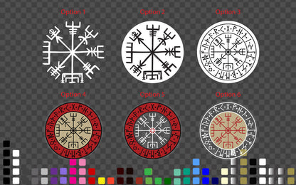 Viking VEGVISIR compass Runes magic Sign Decal Sticker Ancient gothic NORSE — shown applied