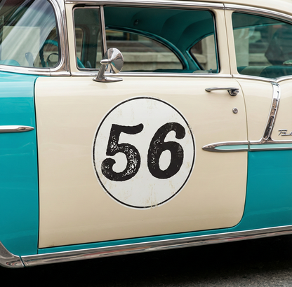 2x Track Car Roundel Round Race Racing Number Door Decal Sticker 3-58cm — size guide