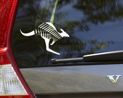 Custom Kangaroo Silver Fern Koru Decal Aussie NZ Car Ute Sticker Outdoor Vinyl — shown applied