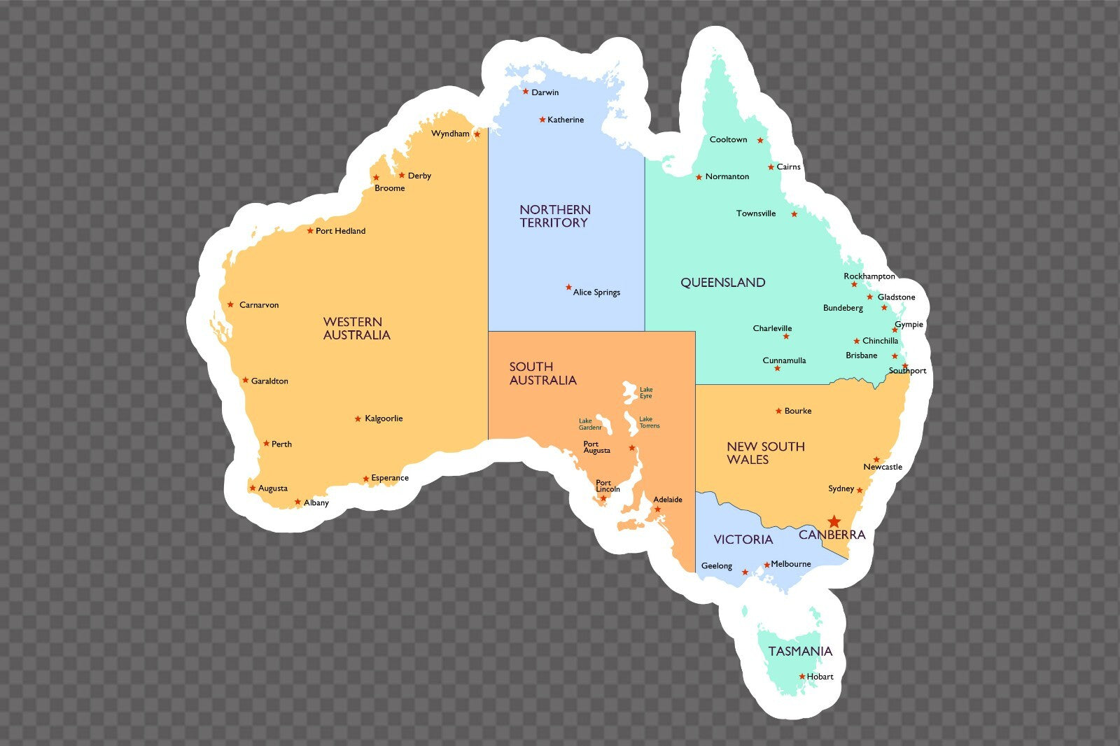 Australia Map of Australia Outdoor Decal Sticke Caravan Travelling Van 10~130cm by OZ DECO
