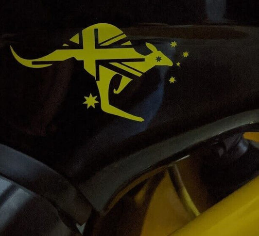 Australia Flag Kangaroo Sticker Decal Car Ute Boat Truck Aussie Outdoor Vinyl — shown applied