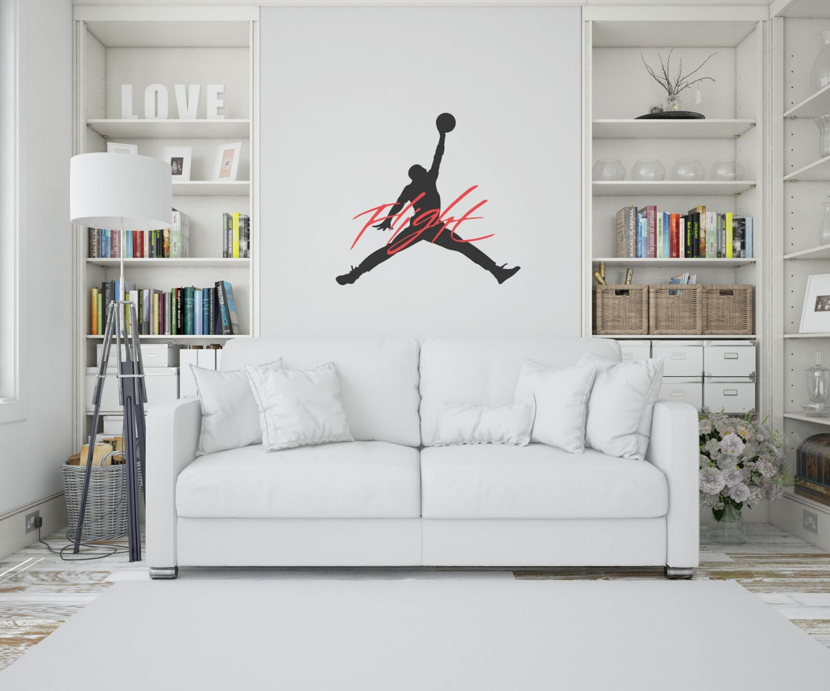 Michael Jordan Flight Decal Jumpman Sticker Basketball Wall Car Laptop Boys Room — size guide