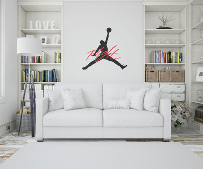 Michael Jordan Flight Decal Jumpman Sticker Basketball Wall Car Laptop Boys Room — size guide
