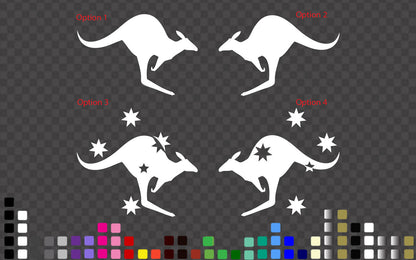 kangaroo Southern Cross Decal Sticker Bike Car Helmet Laptop 3 cm~160cm — product photo