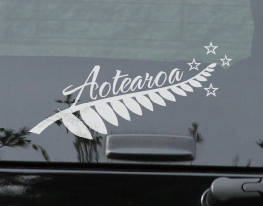 Silver Fern Aotearoa Sticker Decal New Zealand Maori Car Window Wall Laptop — product photo