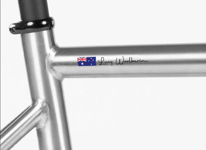 2x Custom Flag Name Decal for Cyclists Biker Outdoor Bike Stickers No background — product photo