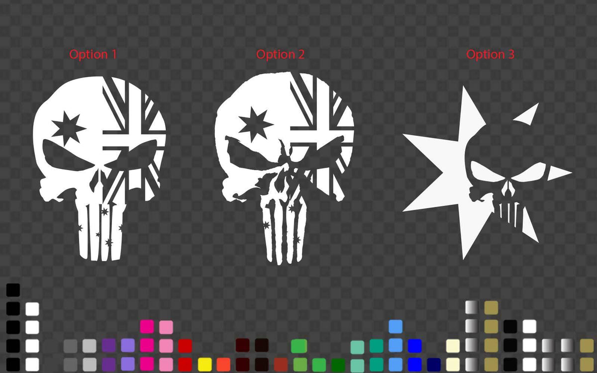 Punisher Skull Australia Flag Decal Sticker Car 4x4 Motorbike — product photo