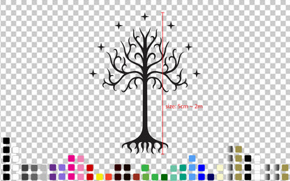 Tree of Gondor Lord of the Rings LOTR Decal Vinyl Car Window Wall Decal Sticker — size guide