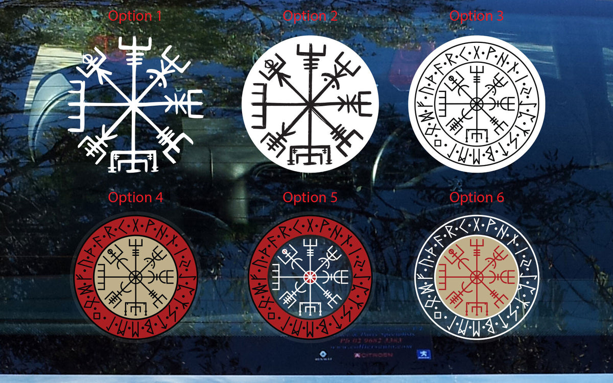 Viking VEGVISIR compass Runes magic Sign Decal Sticker Ancient gothic NORSE — product photo