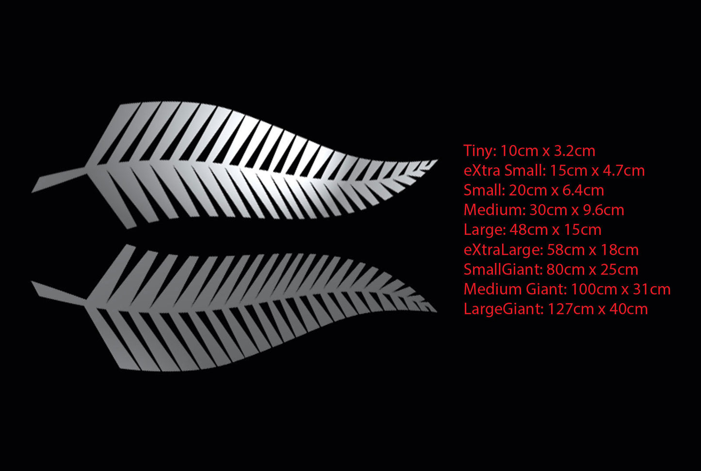 Silver Fern Pair New Zealand Symbol Car Boat Decal Sticker Cast vinyl — product photo